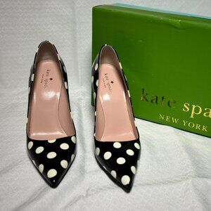 Kate Spade Women's Licorice Polka Dot Pointed Toe High-Heel Pumps sz 9